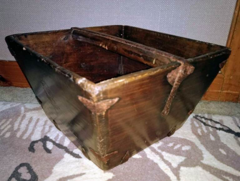 Vintage Antique Chinese Rice Bucket or Pail