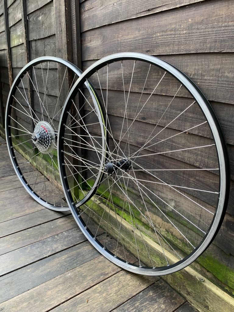 Retro Shimano Deore LX Parallax / Rigida Laser 42 Size 700 7Speed Bicycle Wheel Set