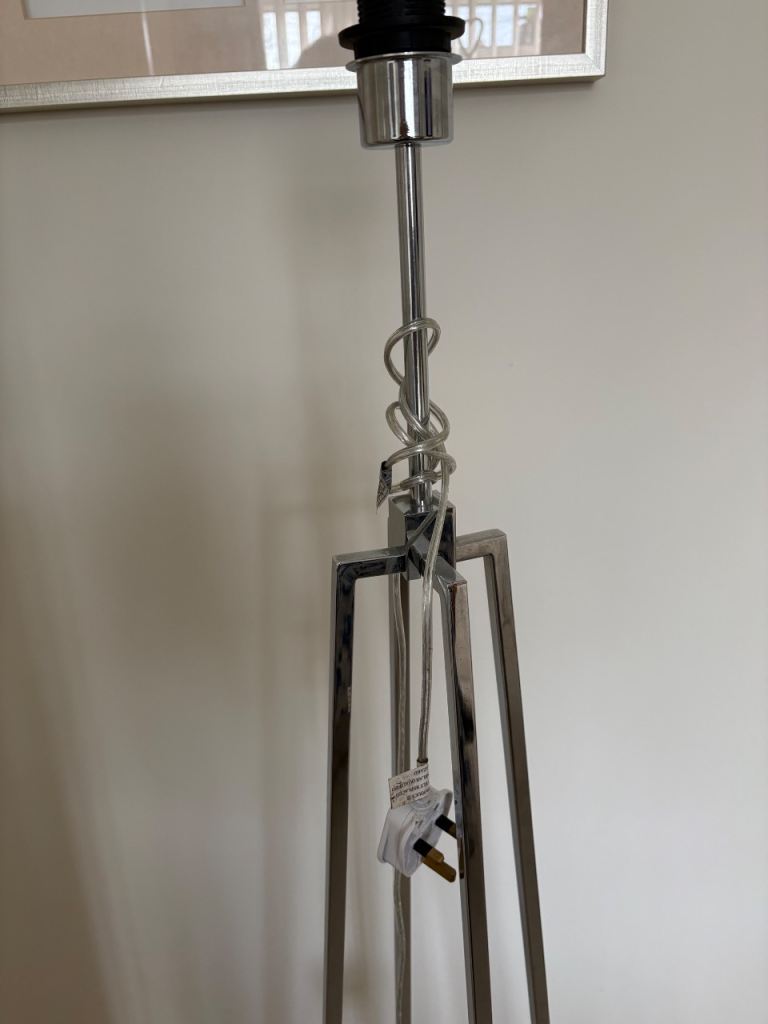 Chrome standard floor lamp. 