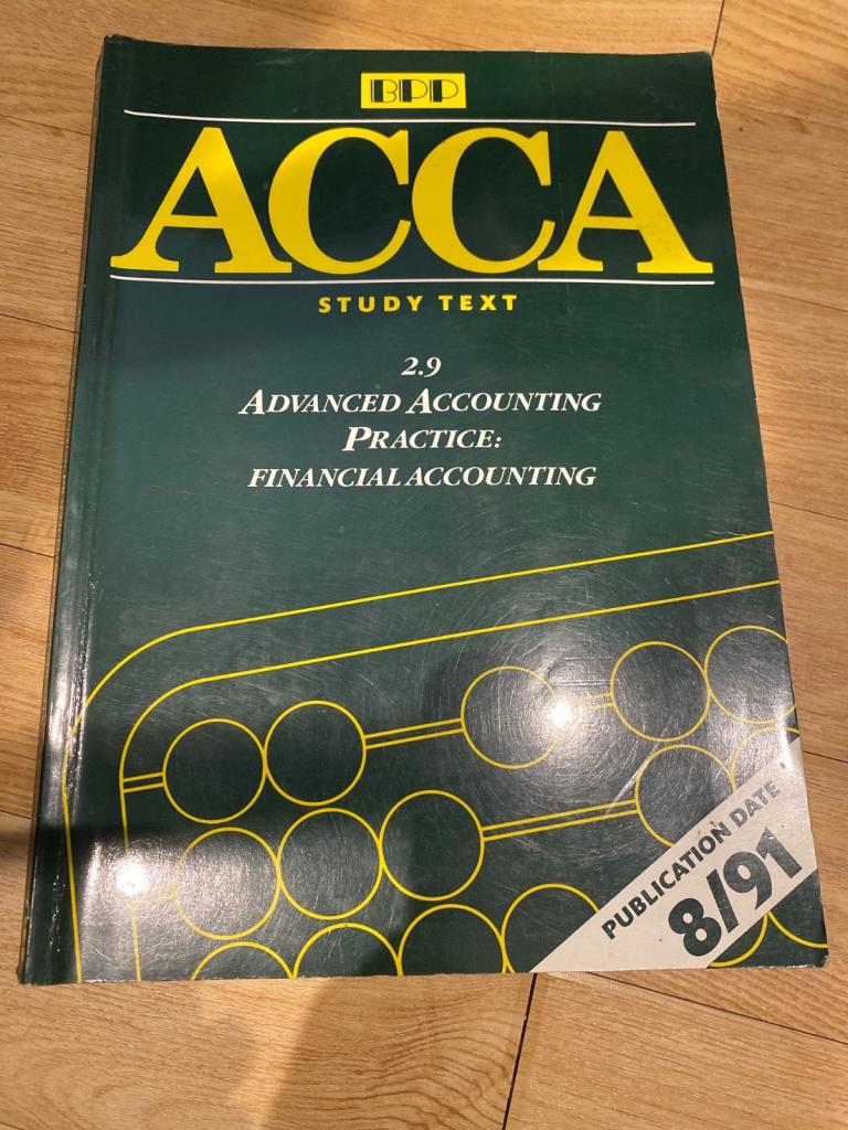 Vintage 1991 BPP study text ACCA advanced accounting practice