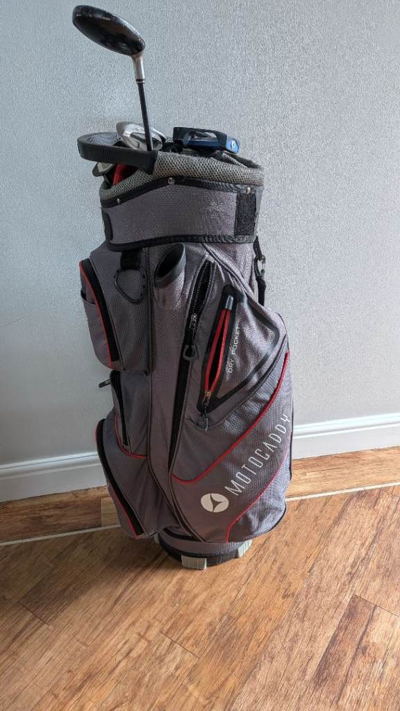 Motocaddy Golf Bag - Grey with Red Trim, Good Condition