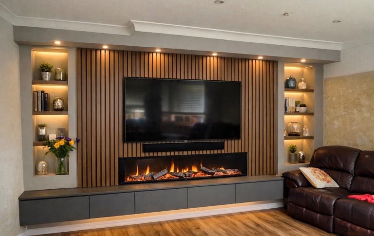 Grey Wood Effect Slat Wall Panels - Acoustic Style