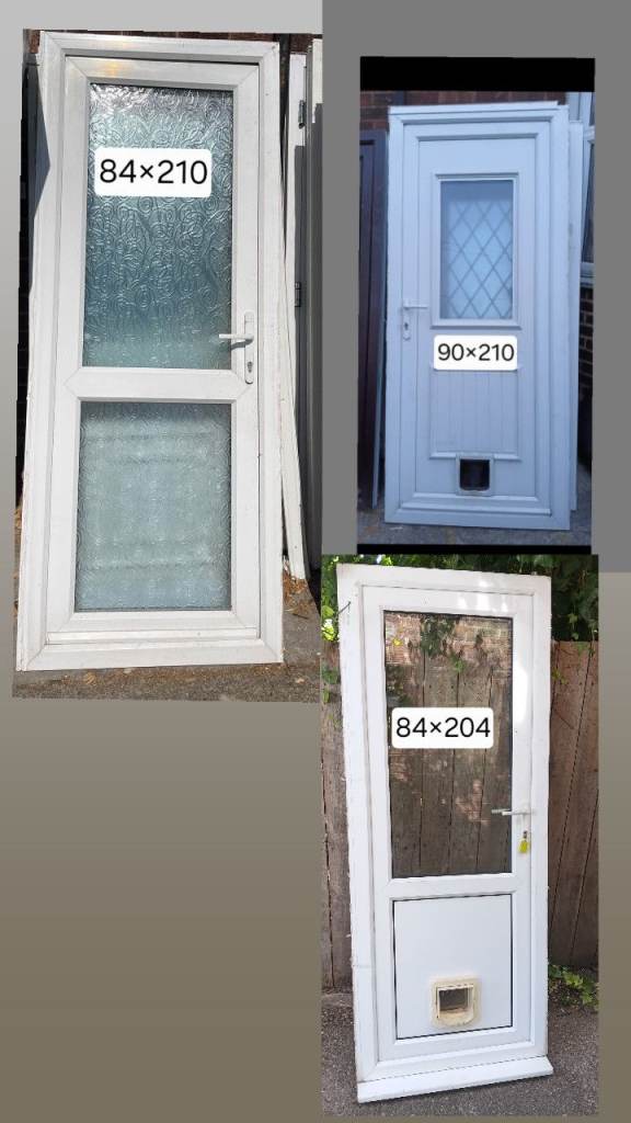 White UPVC Doors with Cat Flaps – Good Condition