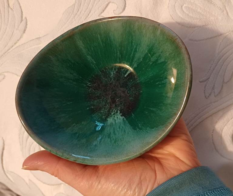Vintage Blue Mountain Ceramic Bowl - Green/Blue Glaze
