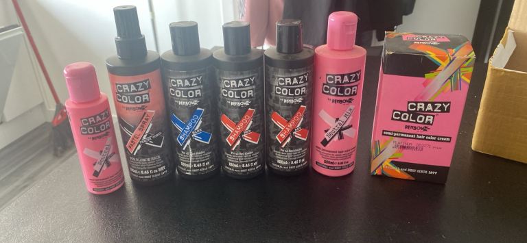 Assortment of crazy colour hair products