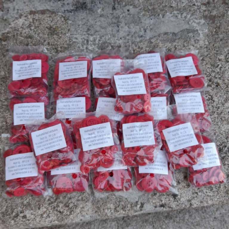  NEW Red Craft Buttons [50g Bags]