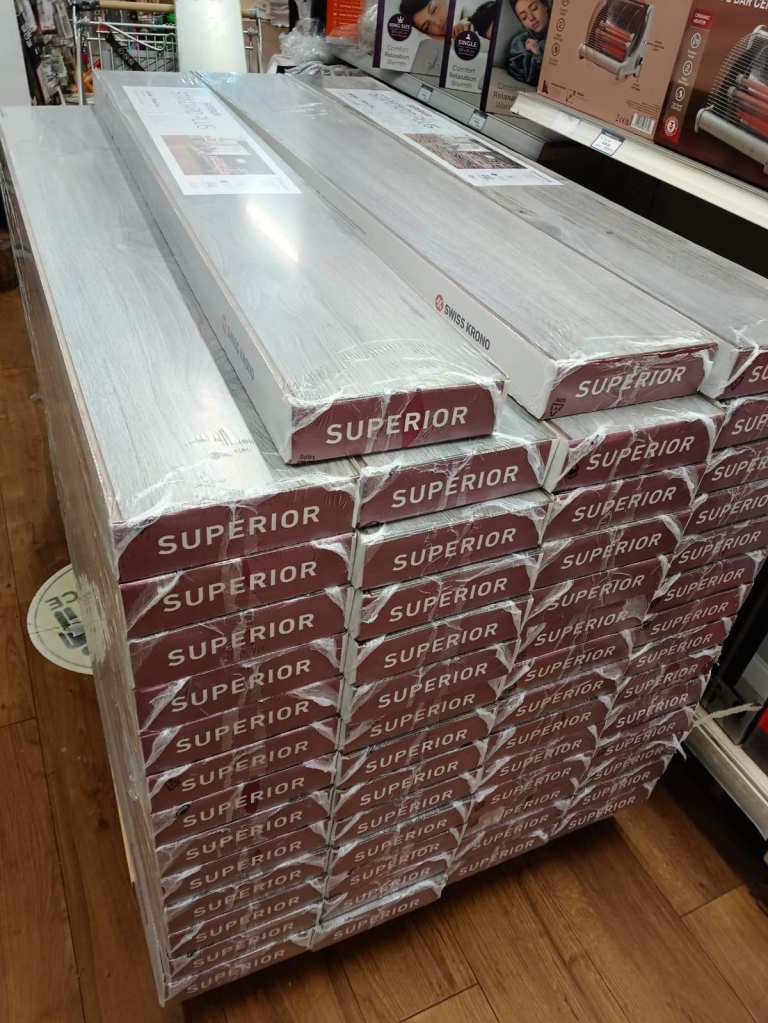 Laminate flooring Millennium Oak Grey 7mm Laminate Flooring. 2.39m² Pack (£25 each)