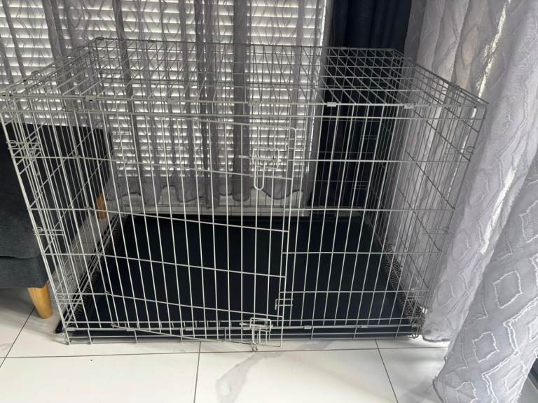 XXL dog creat two doors greay