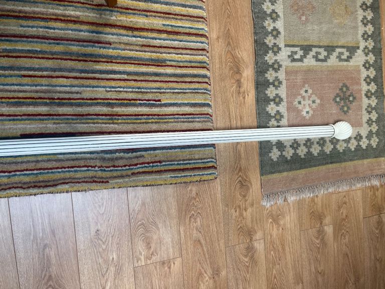 Vintage wooden curtain rail