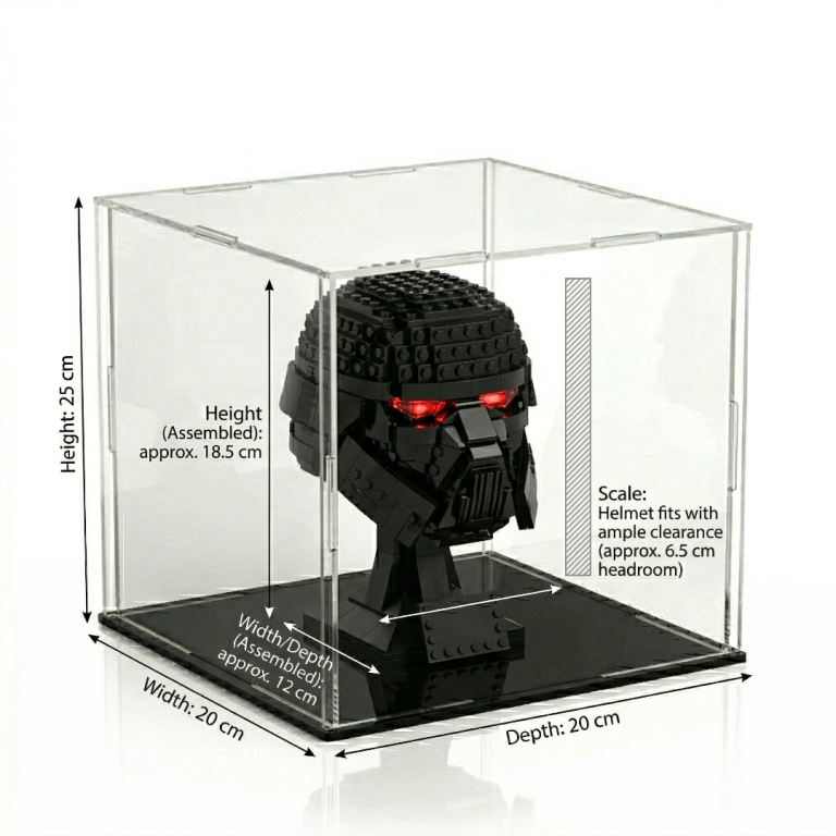 Acrylic Clear Display Case for Lego Star Wars Helmet Collection