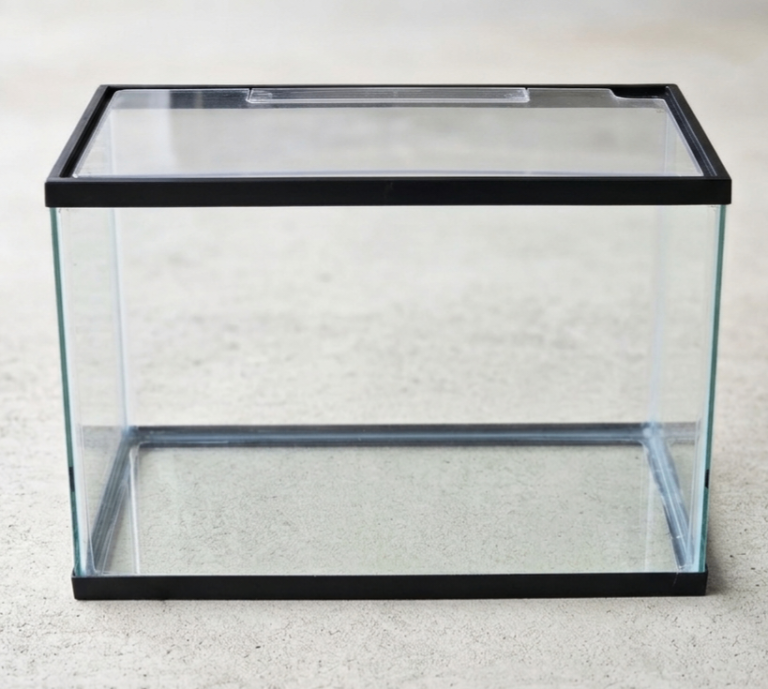 Small Glass Aquarium Tank with Lid – Good Condition