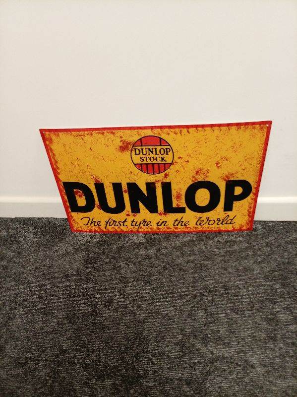 New Distressed X Large Dunlop Tin Sign The First Tyre In The World
