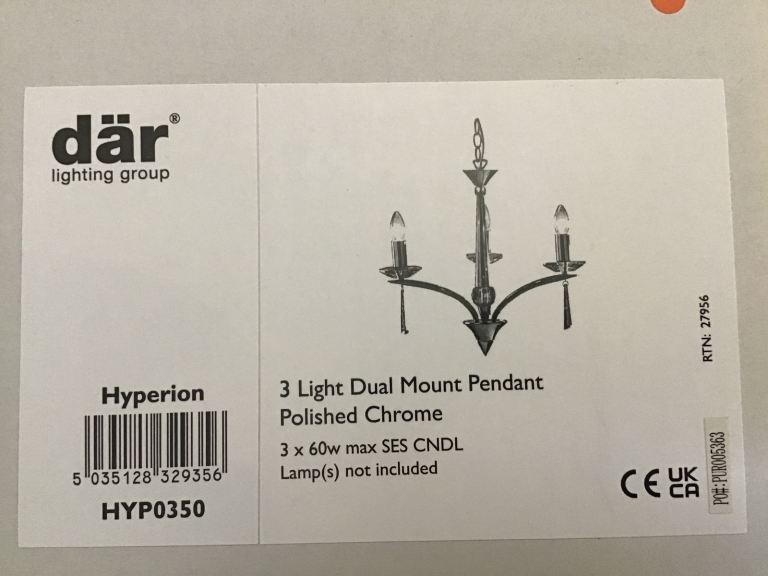 image for Där Hyperion Dual Mount Pendant Polished Chrome - Brand new