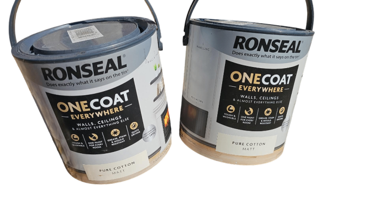 Ronseal One Coat Everywhere Matt Paint - Pure Cotton 5L (2 x 2.5L) NEW
