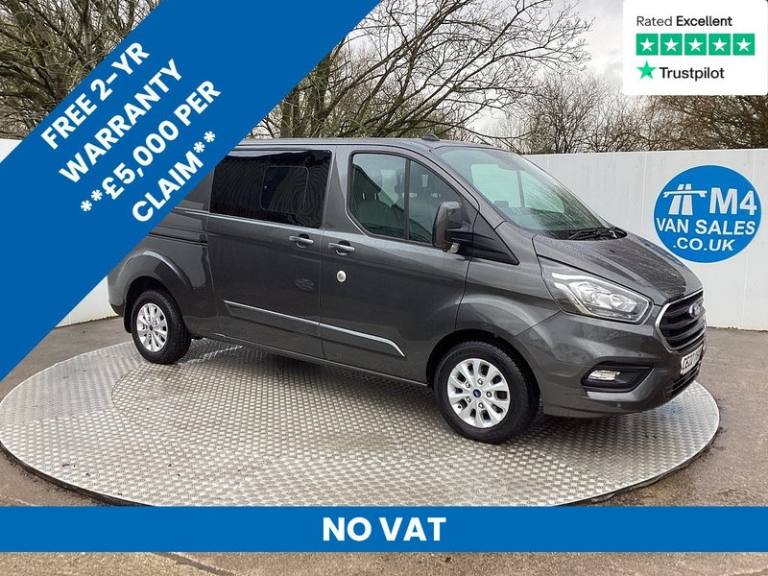2022 Ford Transit Custom 320 EcoBlue Limited Crewvan LWB L/R A/C Euro 6 **NO VAT** Combi Van Dies...