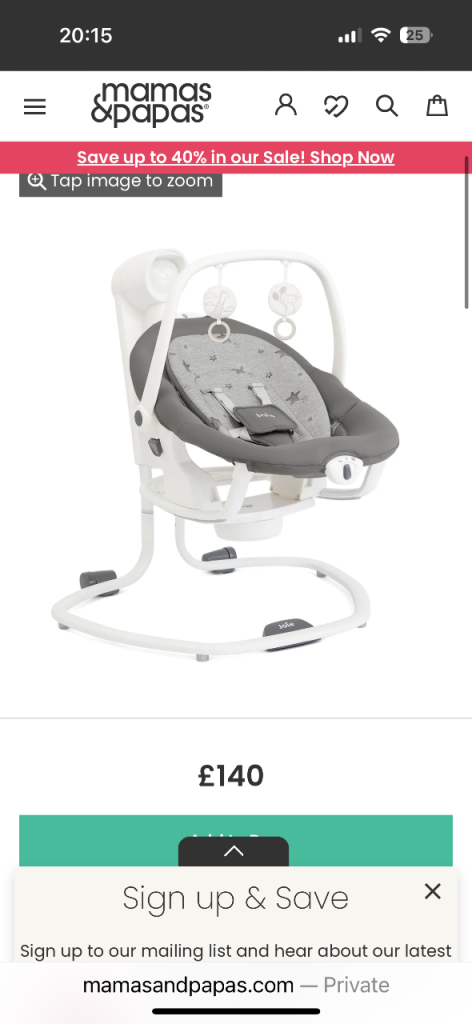 Joie baby swing/rocker.