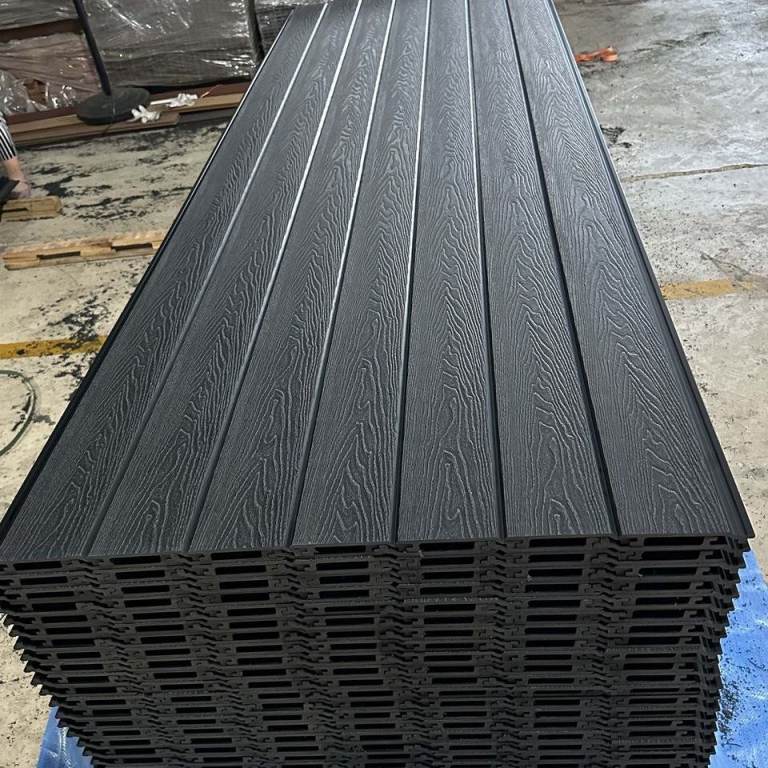 Composite Cladding | Black 3.6m Cladding Panels Woodgrain effect