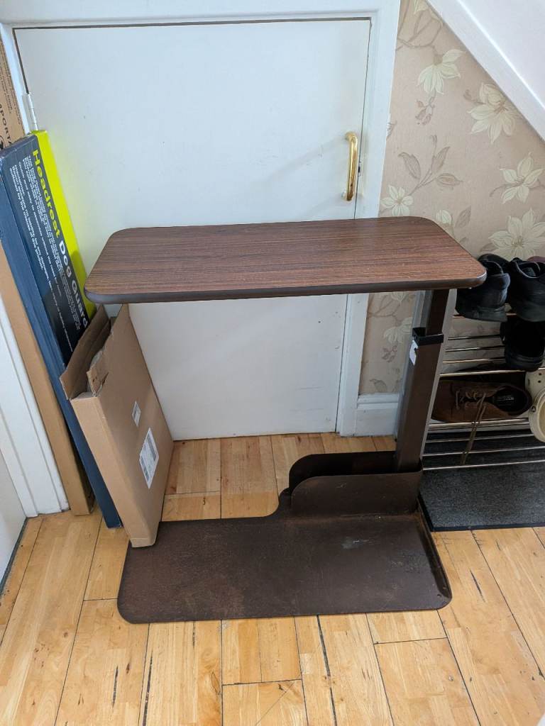 Adjustable Overbed Table - Brown, Good Condition