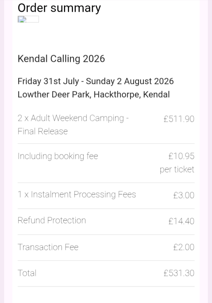 2x tickets to Kendal Calling !! 