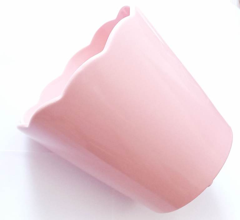 Large Pink Scallop Rim Ceramic Plant Pot 13cm Home Decor Art Garden Decorating