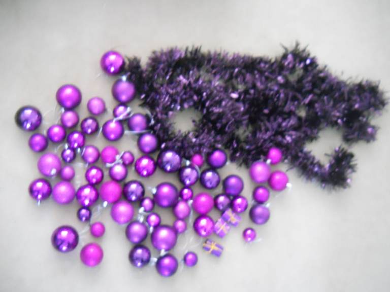 Bundle of Christmas Baubles and Tinsel 