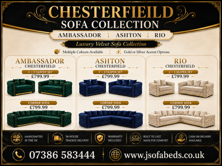 Chesterfield Sofas | 2 & 3 Seater Sets and Corner Sofas | Free UK Delivery