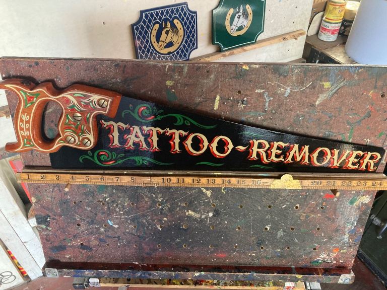 Unique 'Tattoo Remover' Hand Saw Art - New