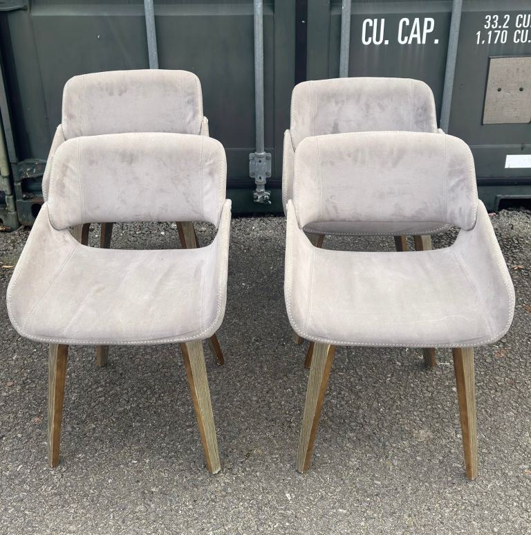4 grey living room chairs 
