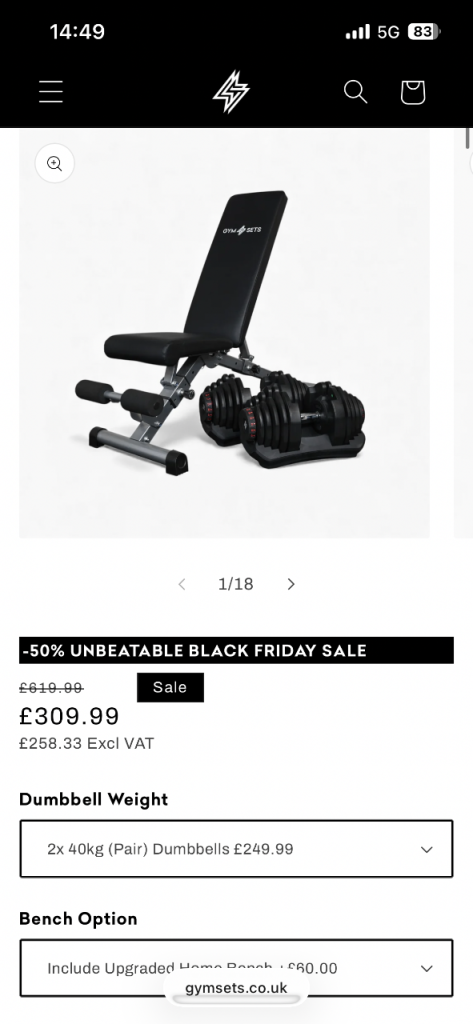 image for Adjustables dial dumbbells 40kg+foldable home bench