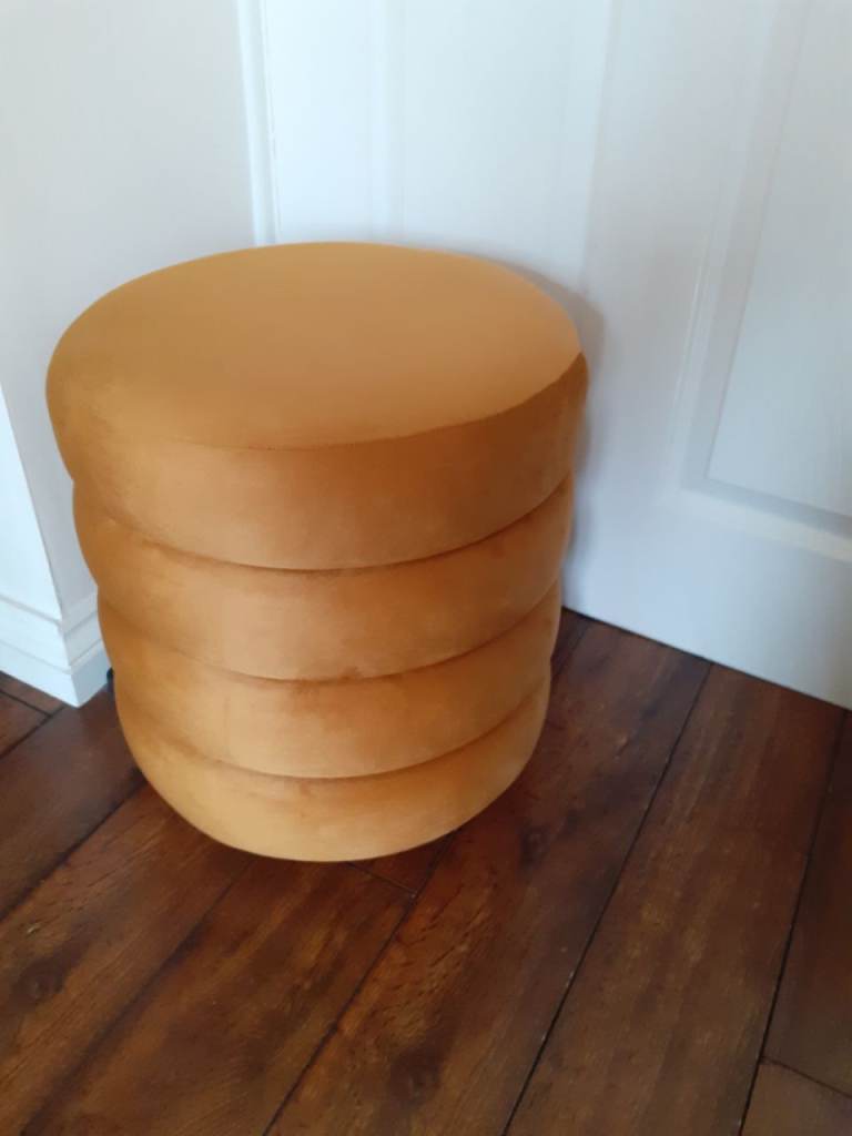 Gold Velvet Stool for sale. £12.
