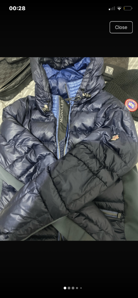 Moncler Puffer Jacket - Navy Blue, Good Condition