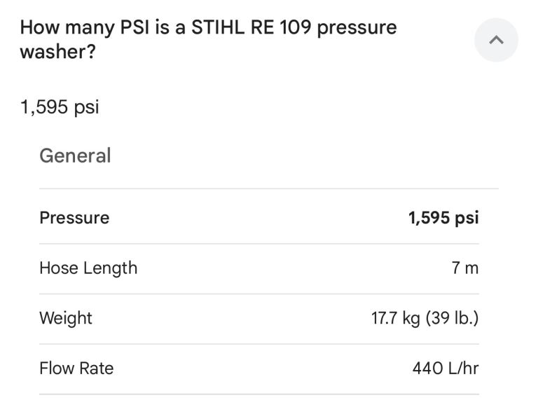 Stihl RE 109 pressure washer plus drain unblocker hose attachment ()