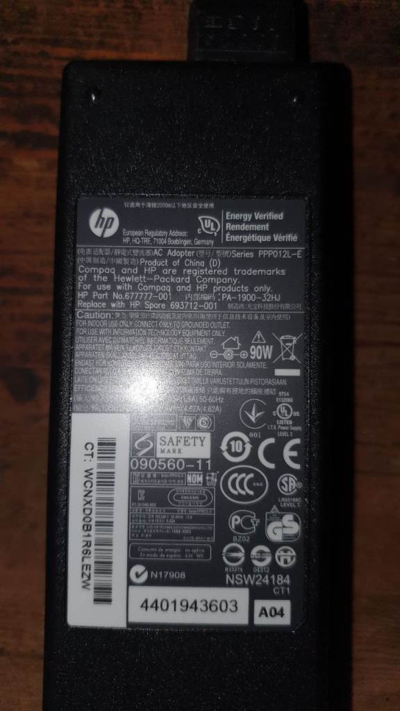 HP 90W Genuine Laptop Power AC Power Adaptor - PSU - Large Plug Type
