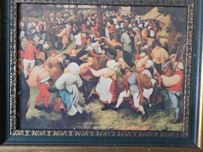 Pieter Bruegel print in frame