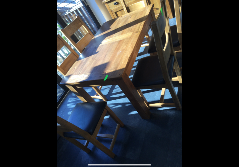 Extendable Solid Wood Dining Table 6 Chairs
