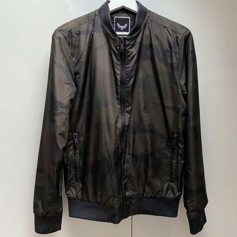 Men’s Brave Soul Lightweight Camouflage Bomber Jacket Size XL
