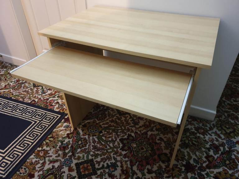 Study or Office Computer Desk with sliding keyboard shelf. 