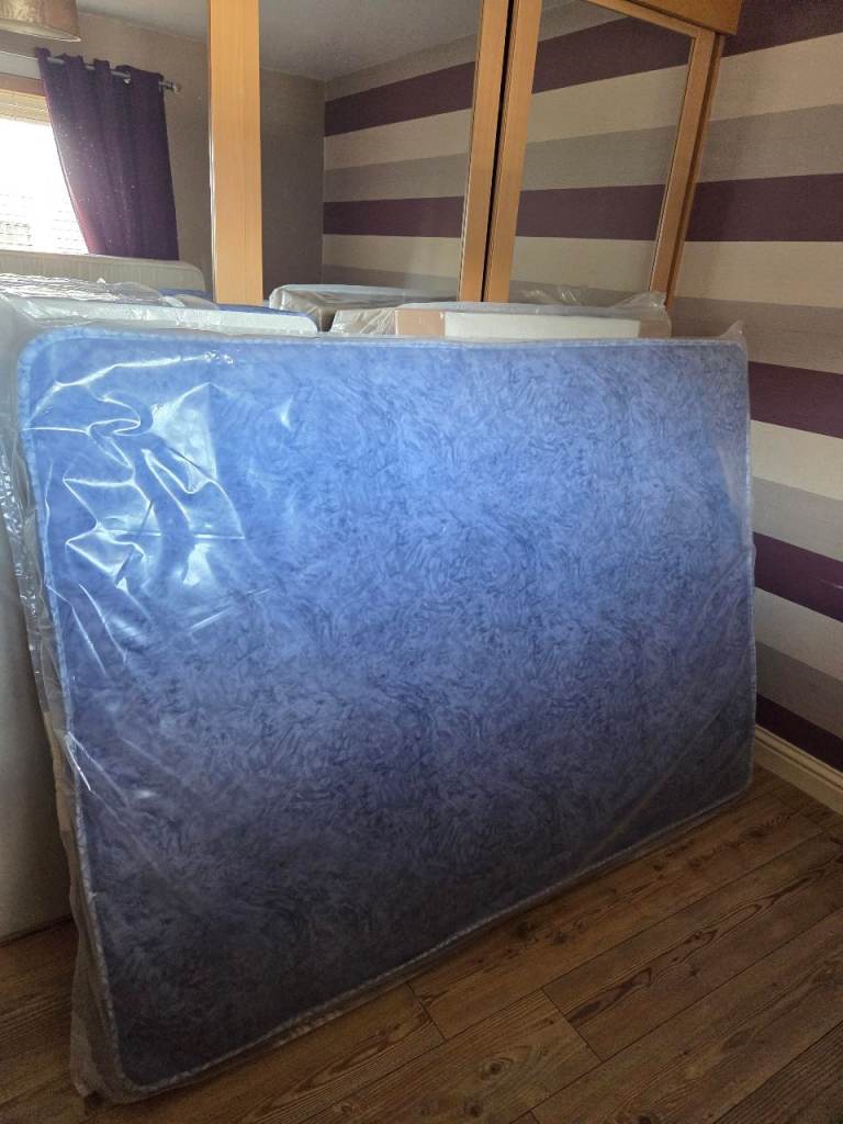 New Double Mattress – Blue, Still in Packaging