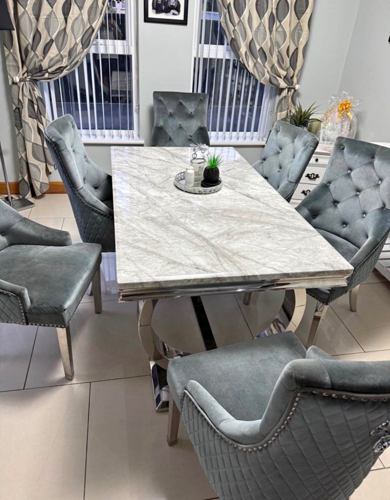 Marble table and 6 chairs