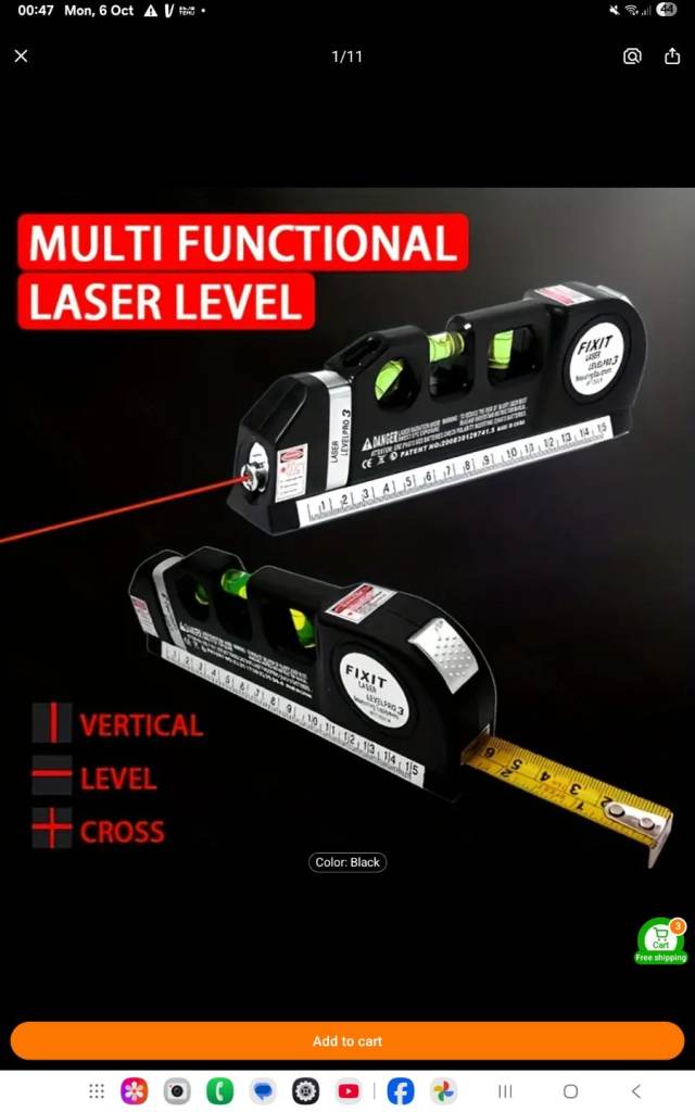  Level-Pro 3 Laser Multipurpose LED Tape Measure & Spirit Level New Boxed