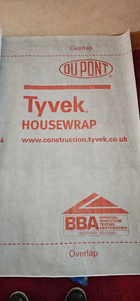 DuPont Tyvek Housewrap – Half Roll, Approx 50m, New