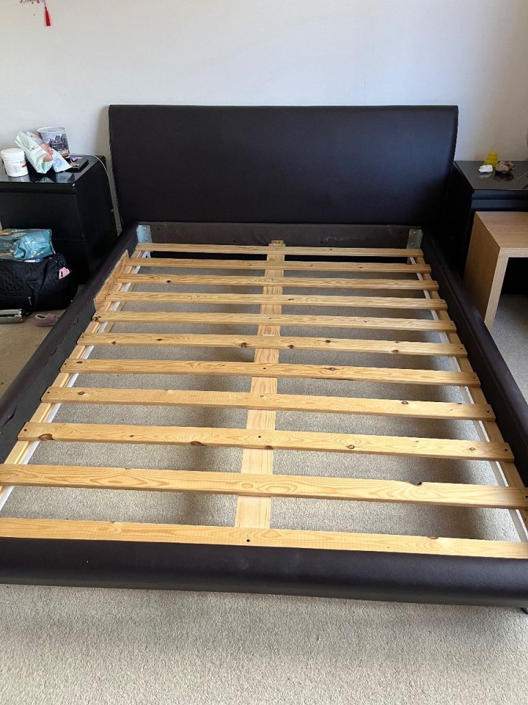 King size leather bed frame 