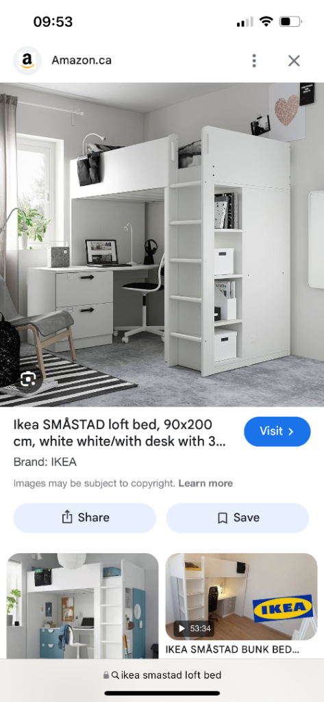 IKEA Smastad loft bed