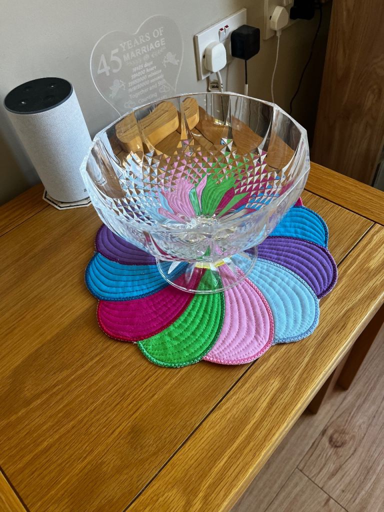 Glass fruit bowls x 2
