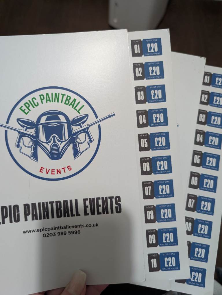 20x Epic Paintball Tickets - Nationwide Entry & Gear - Valid Until June 2026
