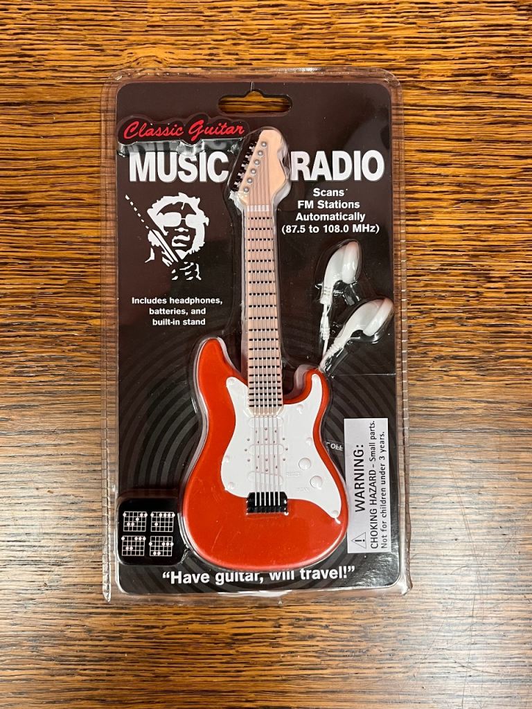 Rare Novelty Westminster Guitar Portable Radio With Earphones