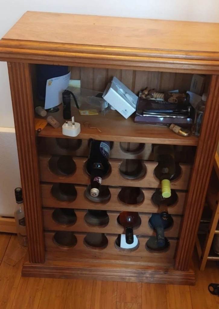 Wooden Wine Rack Cabinet – Good Condition