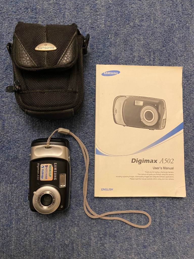 Samsung Digimax A502 5.0MP Digital Camera + Carry Pouch + User Manual - Working