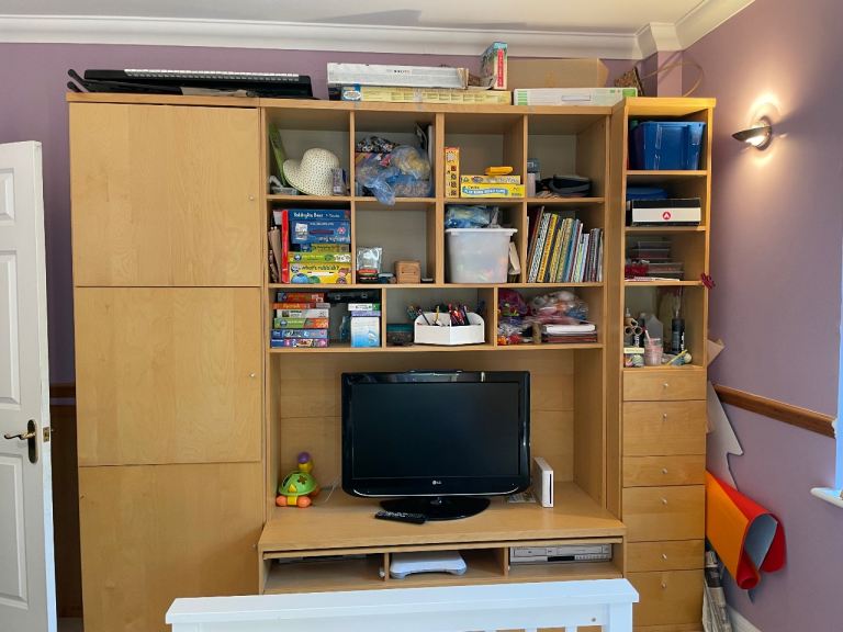 Spacious Wooden Storage Unit and TV Stand