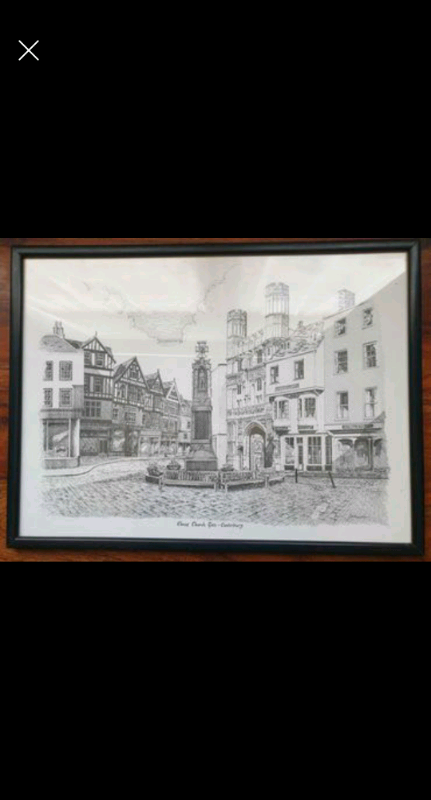 2 X Pictures/Prints Of Canterbury by J. H. Kershaw 1980